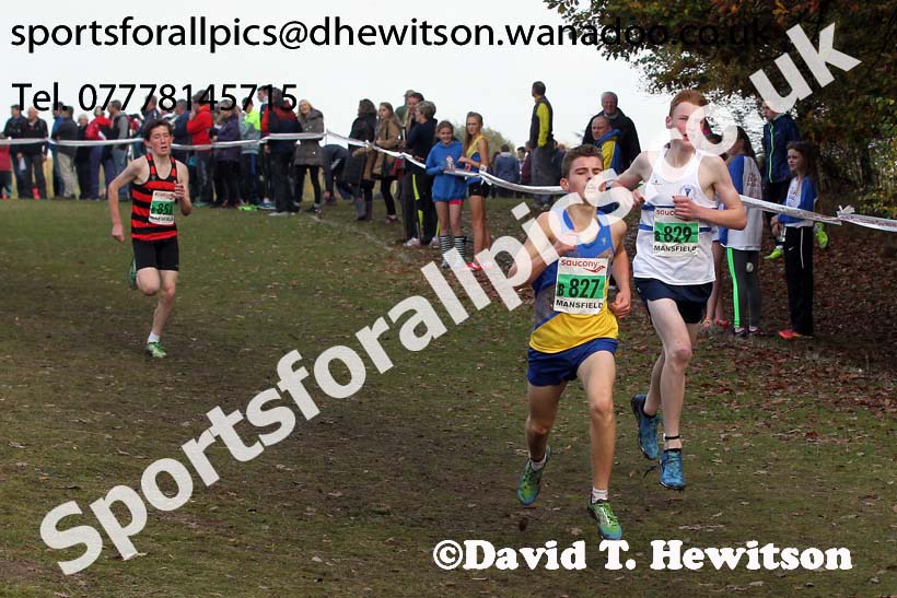 Boys under-15s, National Cross Country Relays, Berry Park, Mansfield. Photo: David T. Hewitson/Sports for All Pics